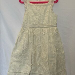 Cream colored dress with flowers and gold stitching 4-5 yr